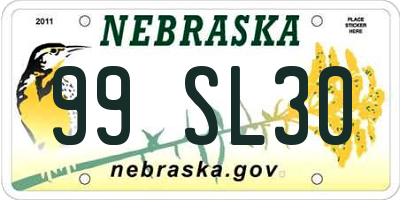 NE license plate 99SL30