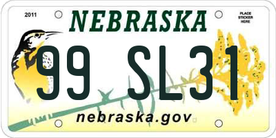 NE license plate 99SL31