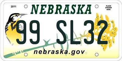 NE license plate 99SL32