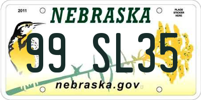 NE license plate 99SL35