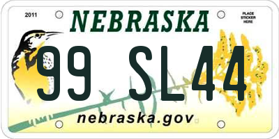 NE license plate 99SL44