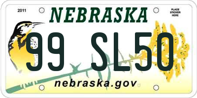 NE license plate 99SL50