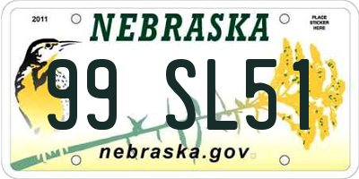 NE license plate 99SL51