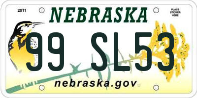 NE license plate 99SL53