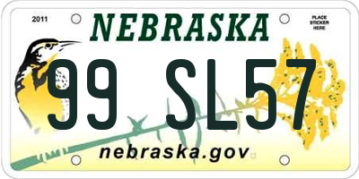 NE license plate 99SL57