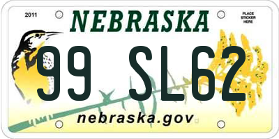 NE license plate 99SL62