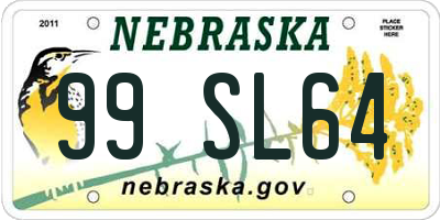 NE license plate 99SL64