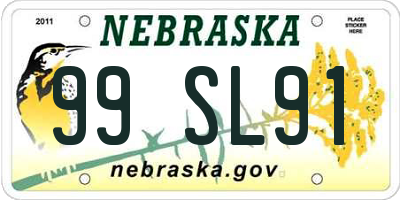 NE license plate 99SL91