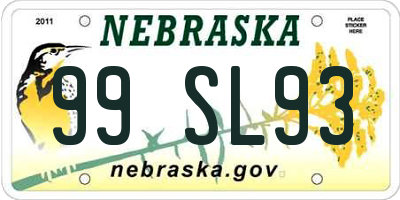 NE license plate 99SL93