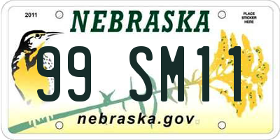 NE license plate 99SM11