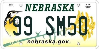 NE license plate 99SM50