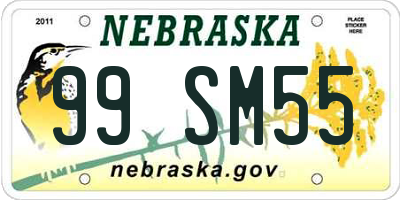 NE license plate 99SM55