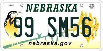 NE license plate 99SM56