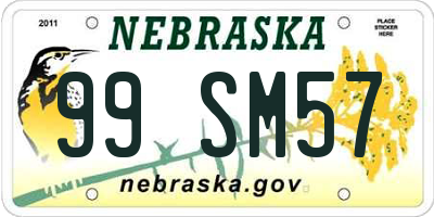 NE license plate 99SM57