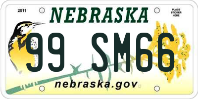 NE license plate 99SM66