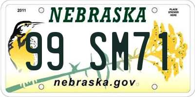 NE license plate 99SM71