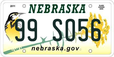 NE license plate 99SO56