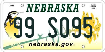 NE license plate 99SO95