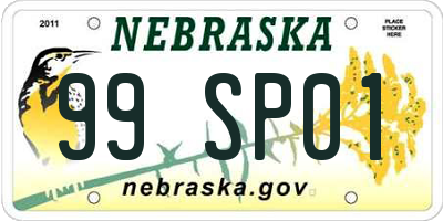 NE license plate 99SP01