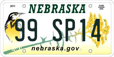 NE license plate 99SP14