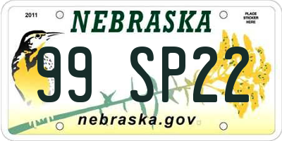 NE license plate 99SP22