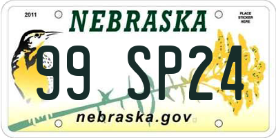 NE license plate 99SP24