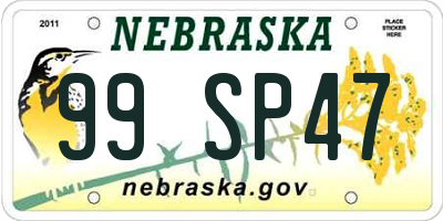 NE license plate 99SP47