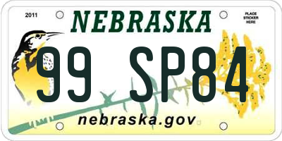 NE license plate 99SP84