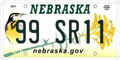 NE license plate 99SR11