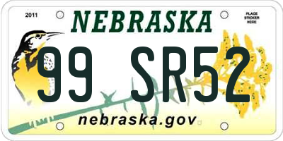 NE license plate 99SR52