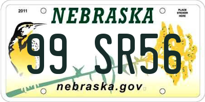 NE license plate 99SR56