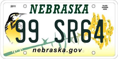 NE license plate 99SR64