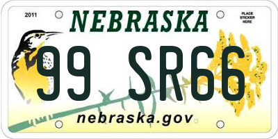 NE license plate 99SR66