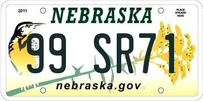 NE license plate 99SR71