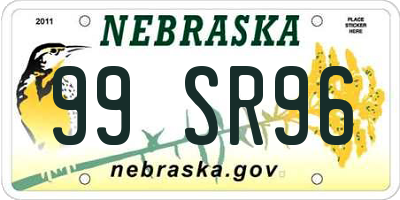 NE license plate 99SR96