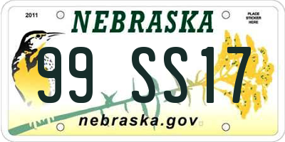 NE license plate 99SS17