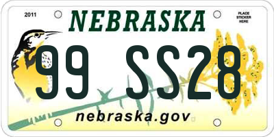 NE license plate 99SS28