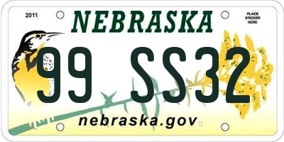 NE license plate 99SS32