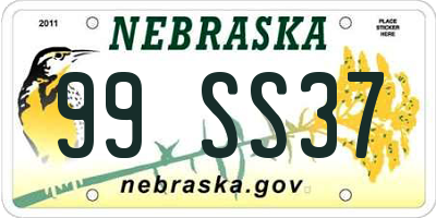 NE license plate 99SS37