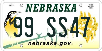 NE license plate 99SS47