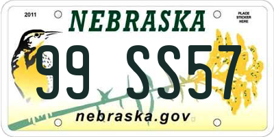 NE license plate 99SS57