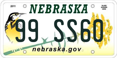 NE license plate 99SS60