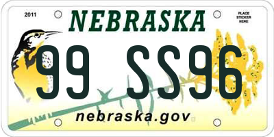 NE license plate 99SS96