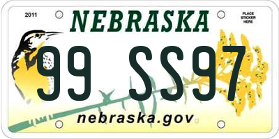 NE license plate 99SS97