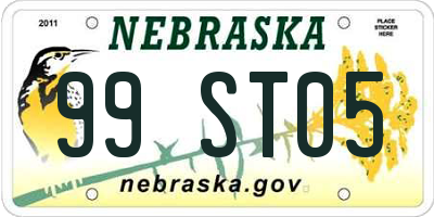 NE license plate 99ST05