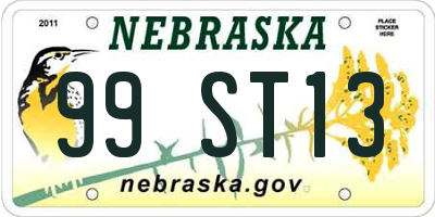 NE license plate 99ST13