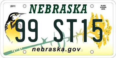 NE license plate 99ST15