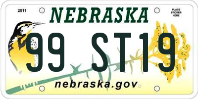 NE license plate 99ST19