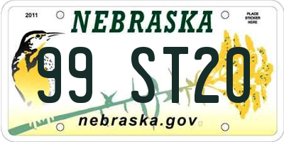 NE license plate 99ST20