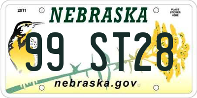 NE license plate 99ST28